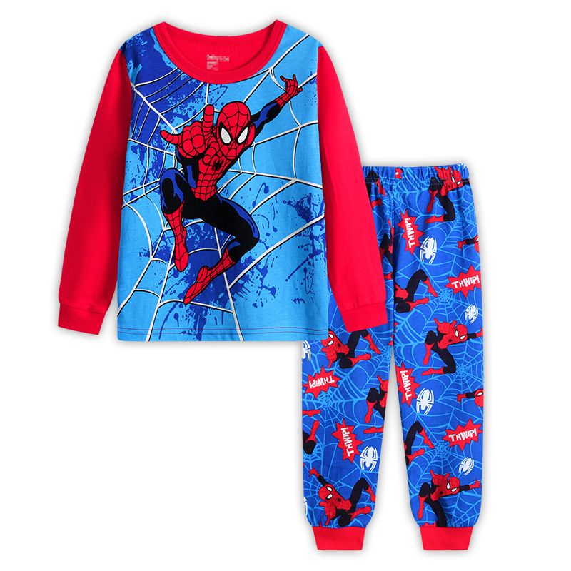 Pants Pyjamas Sleepwear Set Kids Toddler Boys Superhero Short//Long Sleeve Tops