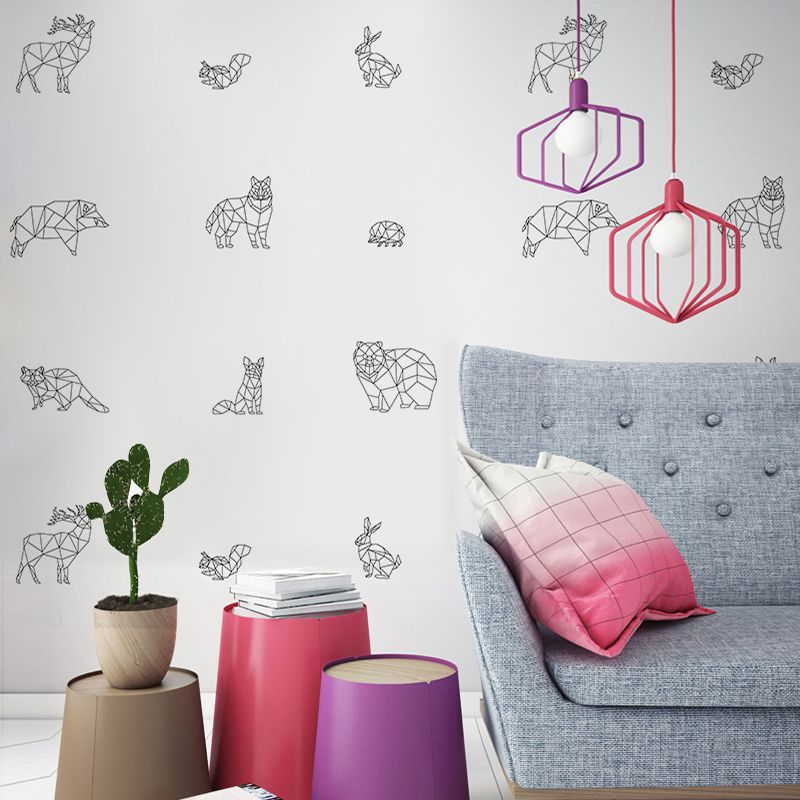 Compre Divertido De La Historieta Geometrica Animal Pegatinas De