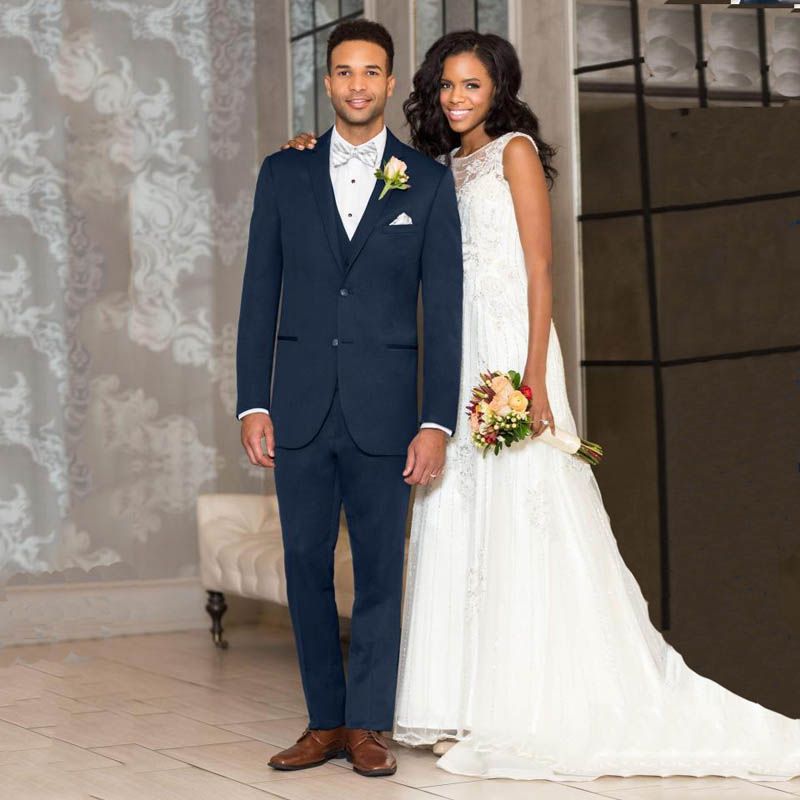 Wedding suits for groom navy blue Clearance