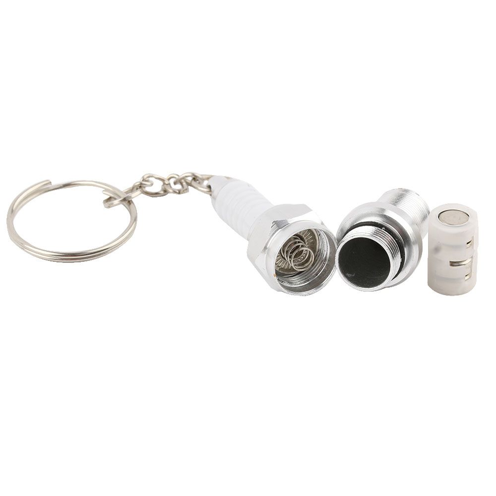 1* LED Key Chain Spark Plug Key Chain Keychain Car Parts Keyring Accessories