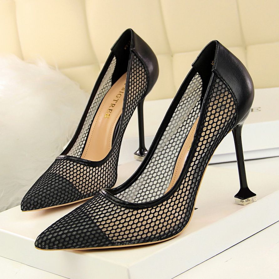 mesh shoes heels