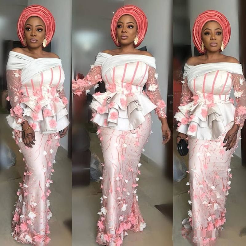 Nigerian Lace Mermaid Evening Dresses 