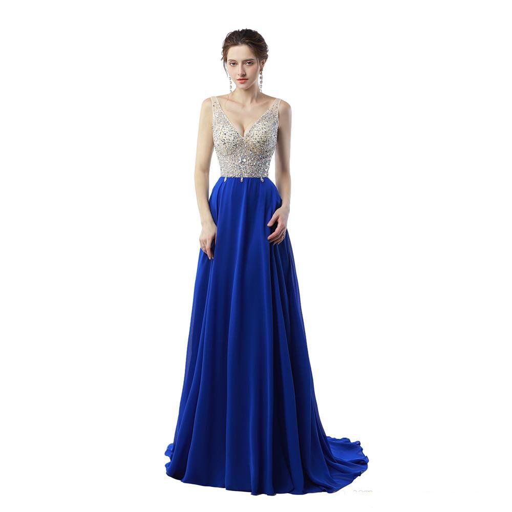 Großhandel Günstige New Vestido De Festa Longo De Luxo 12 Königsblau Abendkleid Lange Chiffon Backless Abendkleider Von Promdress_shop, 12,12 € Auf Großhandel Günstige New Vestido De Festa Longo De Luxo 12 Königsblau Abendkleid Lange Chiffon Backless Abendkleider Von Promdress_shop, 12,12 € Auf