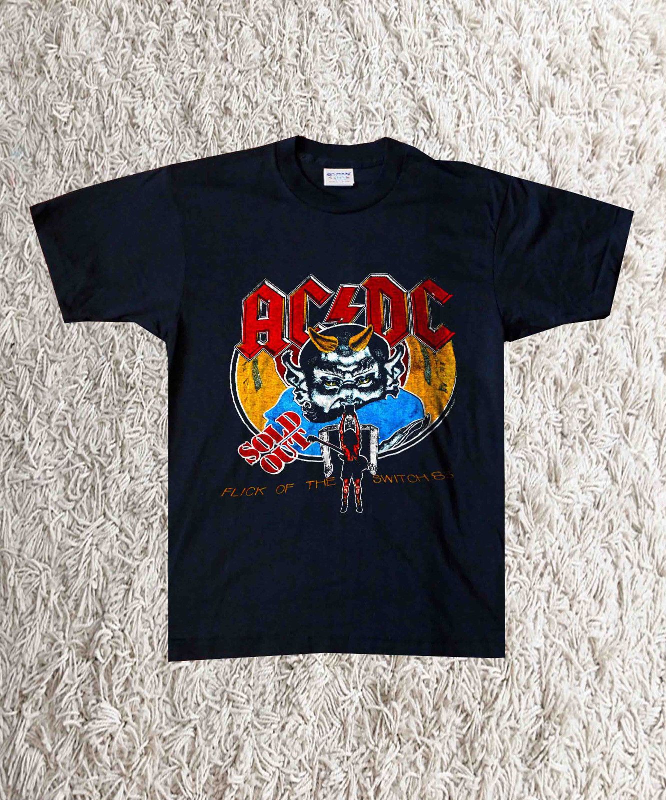 Vintage 1983 Acdc Flick Of The Switch Tour T Shirt Reprint T Shirts Cheap T Shirts Vintage From Yg09tshirt 15 09 Dhgate Com
