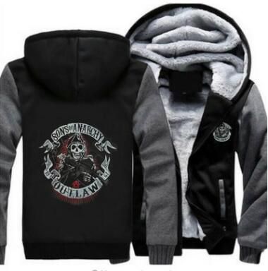 sons of anarchy zip up moletom com capuz