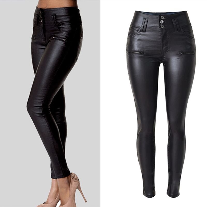 Womens Sexy Faux Leather Stretch Skinny Pants Lady Black High Waisted Slim  Jeans Trousers От 1 824 руб. | DHgate