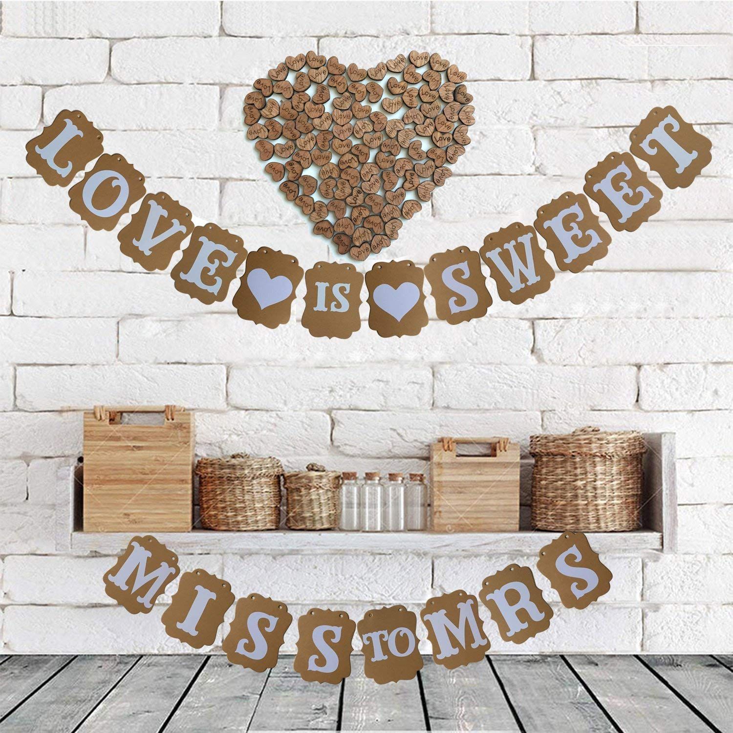 2020 Love Is Sweet Bunting Wedding Party Bunting Flags Banner