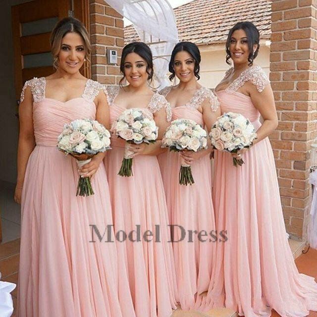 pink and orange bridesmaid dresses