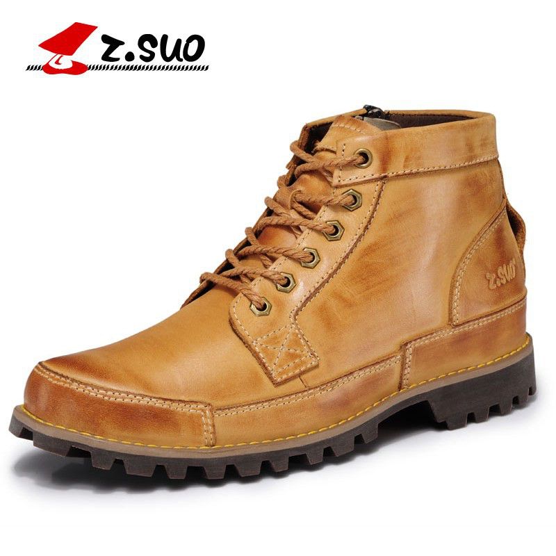Großhandel Z. SUO Handgemachte Herbst Echtem Leder Herren Stiefel Schuhe Männer Arbeitsstiefel Gummi Retro Knöchel Reißverschluss Winter Braun Q608B Großhandel Z. SUO Handgemachte Herbst Echtem Leder Herren Stiefel Schuhe Männer Arbeitsstiefel Gummi Retro Knöchel Reißverschluss Winter Braun Q608B