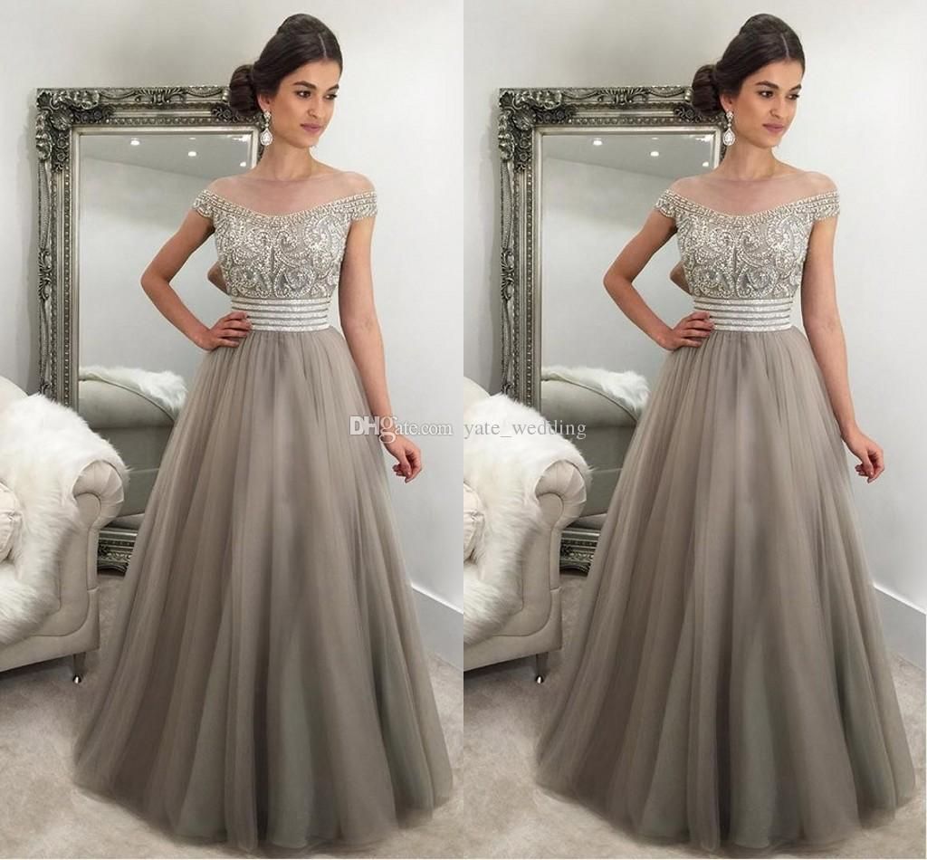 silver gray evening gowns