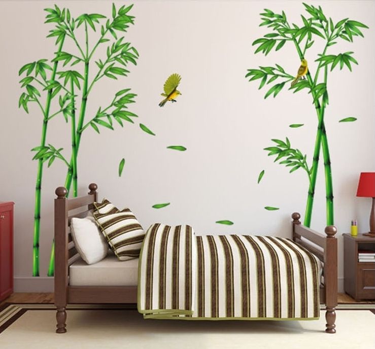 295 165cm Large China Bamboo Forest Tree Wall Stickers Living Room Home Decor Self Adhesive Decals Salon Restaurant Murals