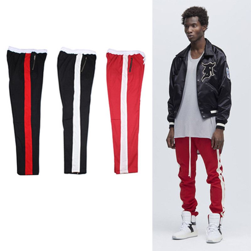 Satin Al Sonbahar Vellsar Fermuar Pantolon Hip Hop Pamuk Jogger Kentsel Giyim Rahat Erkekler Pantolon Dipleri Rap Klasik Siyah Kirmizi Pantolon Tl335 74 Dhgate Comda