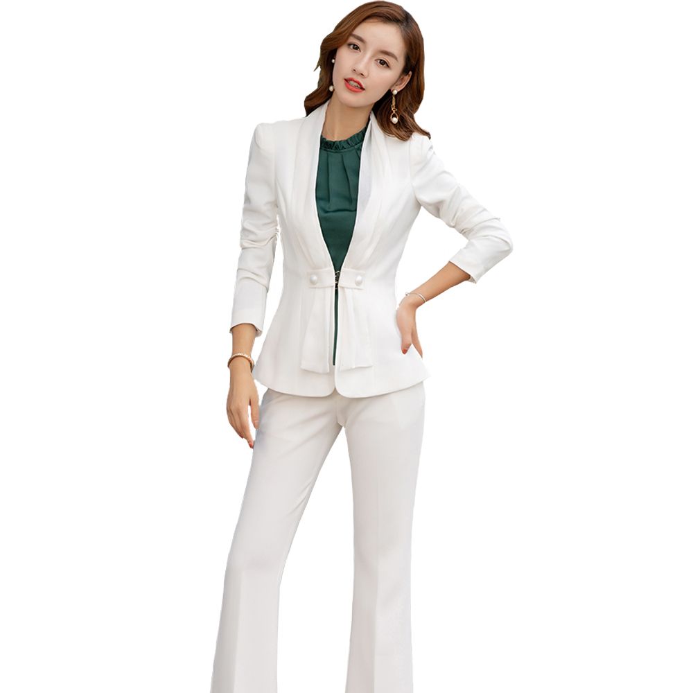 ladies white tailored trousers