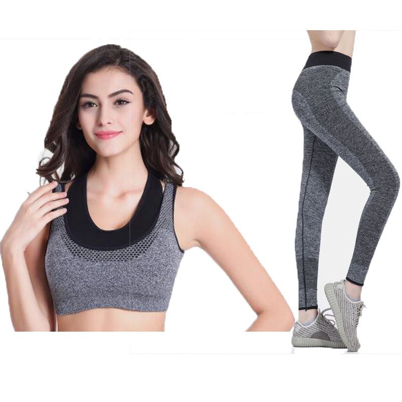 grey sports bra and leggings set