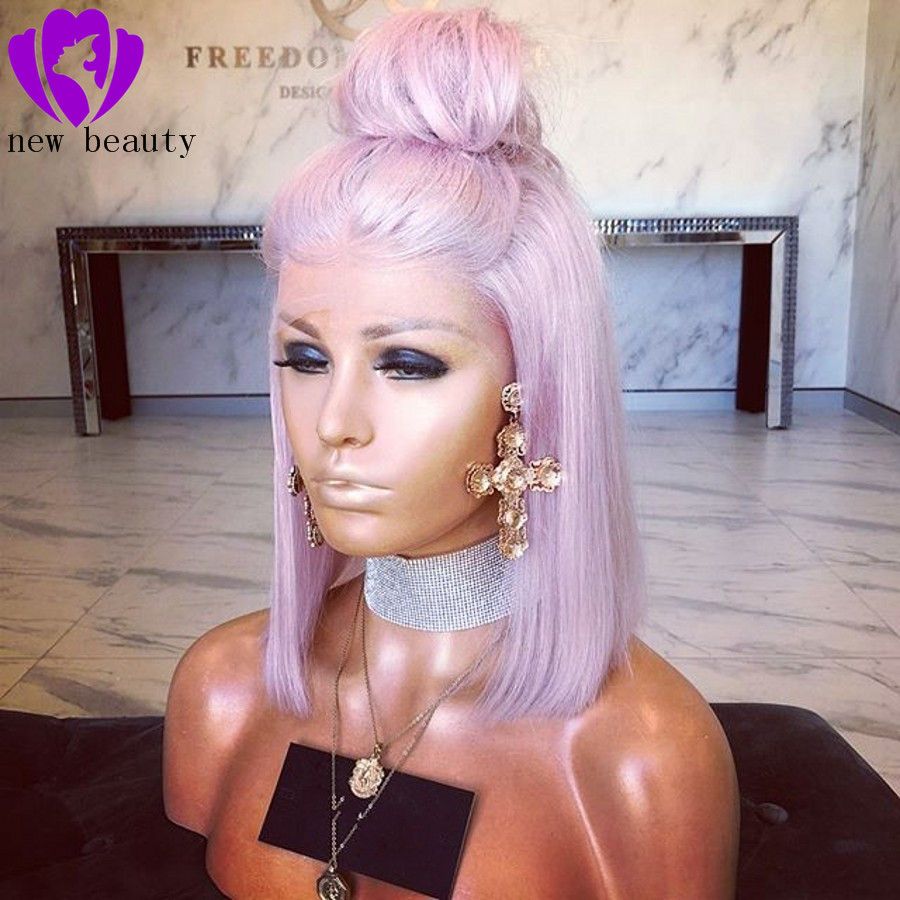 12 Inch Bob Light Purple Synthetic Short Hair Lace Front Wigs