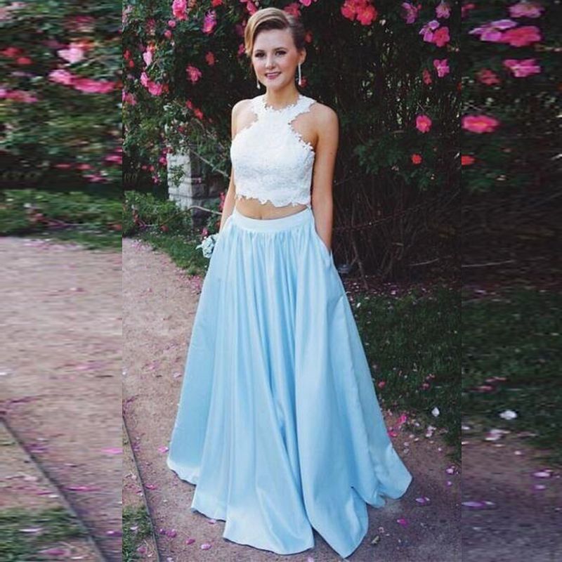 prom dress crop top and long skirt