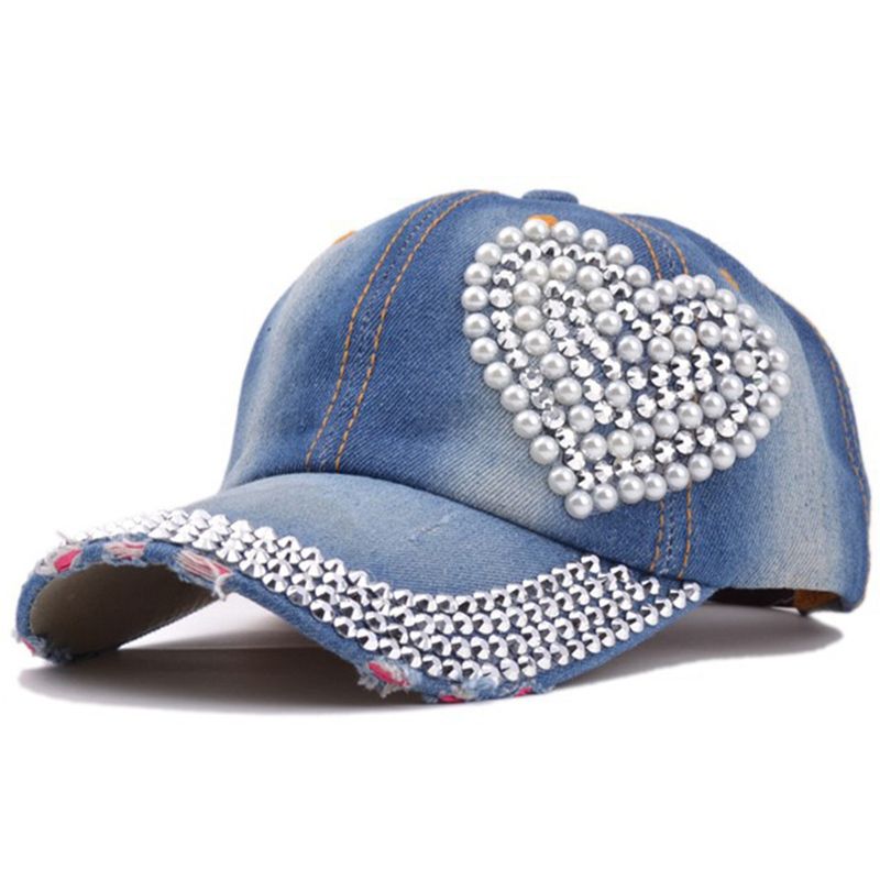 womens denim baseball cap