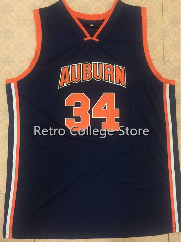 2020 34 CHARLES BARKLEY Auburn University Bule White High Quality Retro