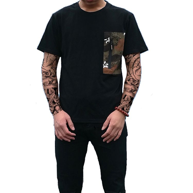 Mens Camo Pocket T Shirt Male Hipster 