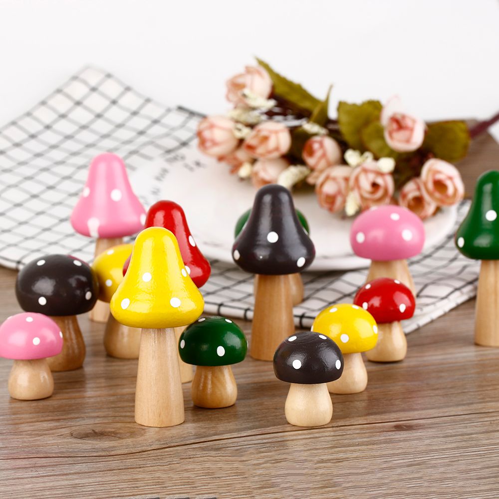 Fashion Miniature Mushroom Garden Landscape Ornament Figurine Fairy House Decor