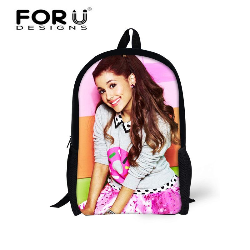 FORUDESIGNS Hot Ariana Grande Pop Stars Mochilas escolares para adolescentes Mochila escolar Mochila