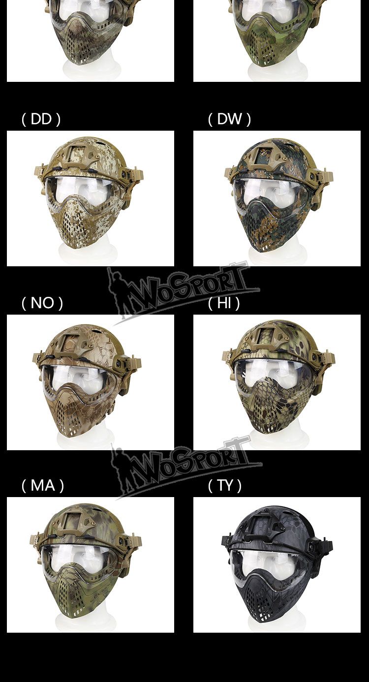 2021 Outdoor CS Equipment Tactical Helmet With Mask For CS Airsoft ...