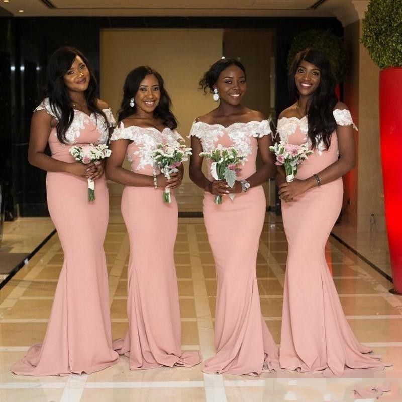 pink and white bridesmaid dresses