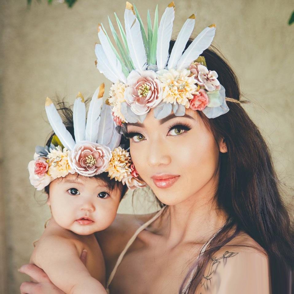 flower head wreath baby