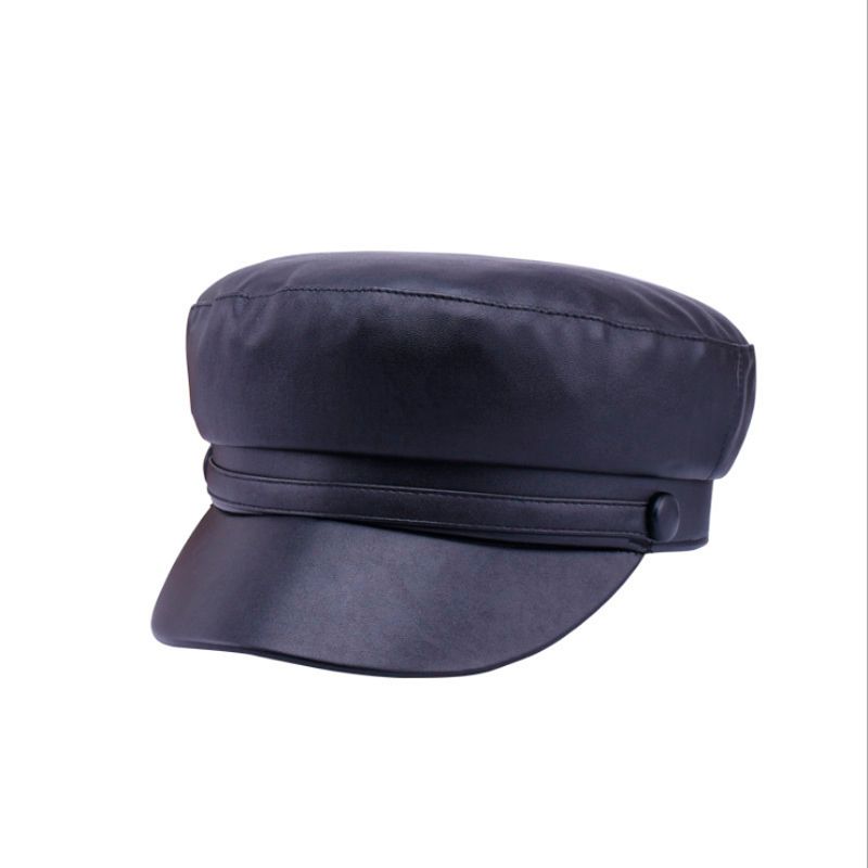 mens leather beret hats