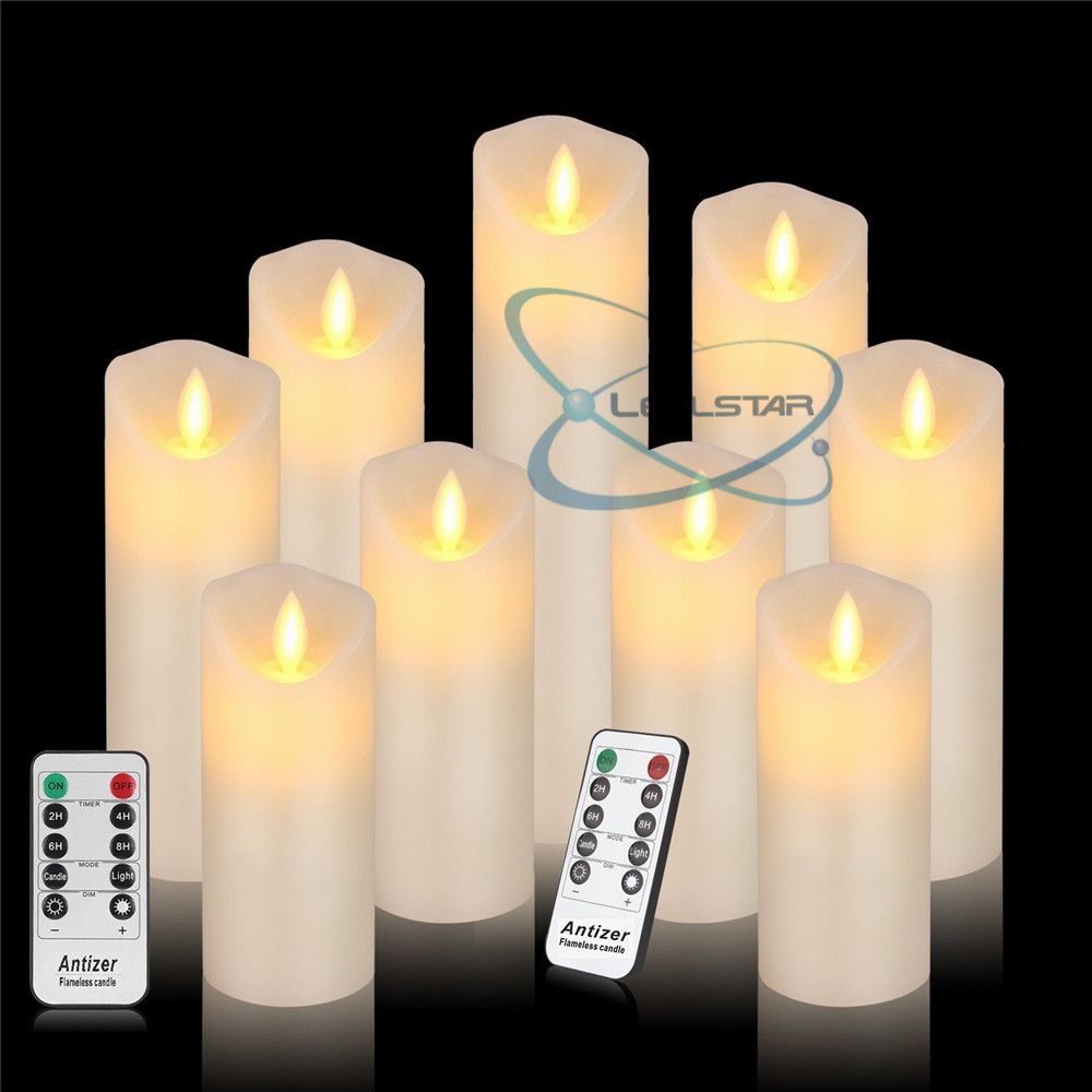 Set mit 6 Stück Batterie Flammenlose LED Kerzen mit Timer Fernbedienung