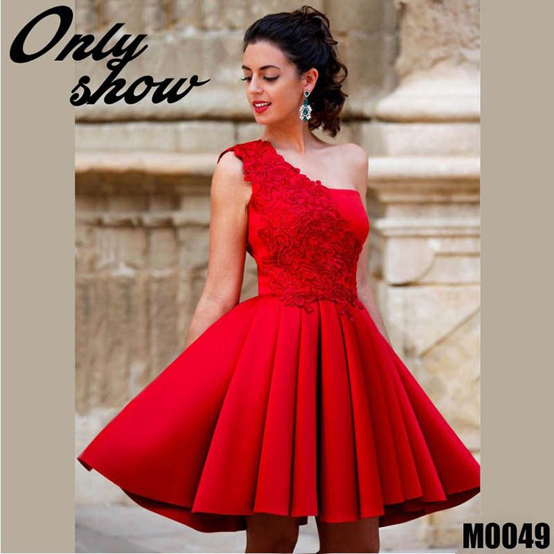 short red cocktail dress