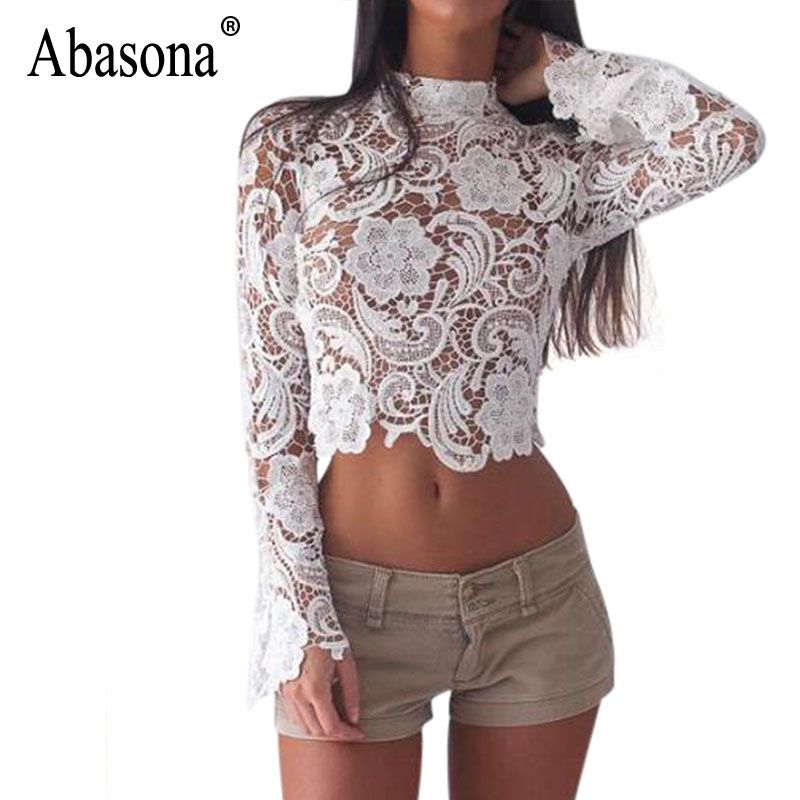 blusa de renda manga longa branca