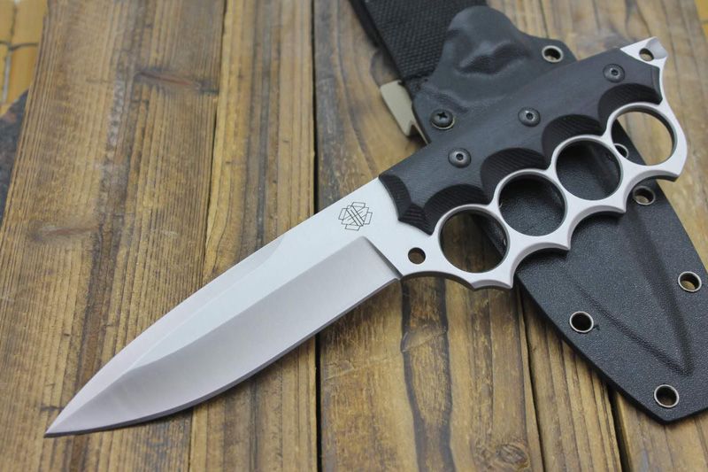 Top Quality Survival Straight Knife 440C Drop Point Satin Blade Full