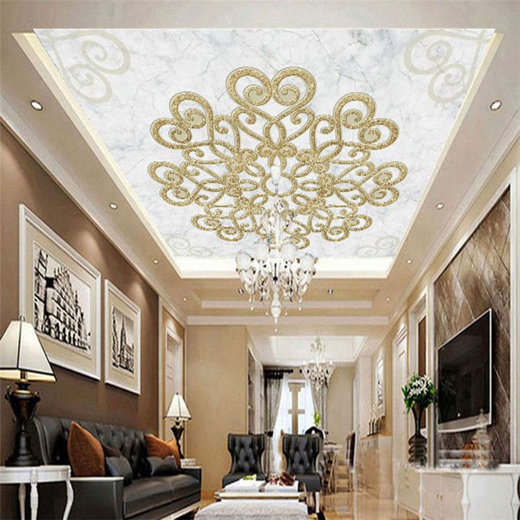 Custom 3d Mural European Style Marble Texture 3d Stereo Relief Ceiling Wallpaper For Living Room Hotel Restaurant Luxury Fresco Wallpaper In Hd
