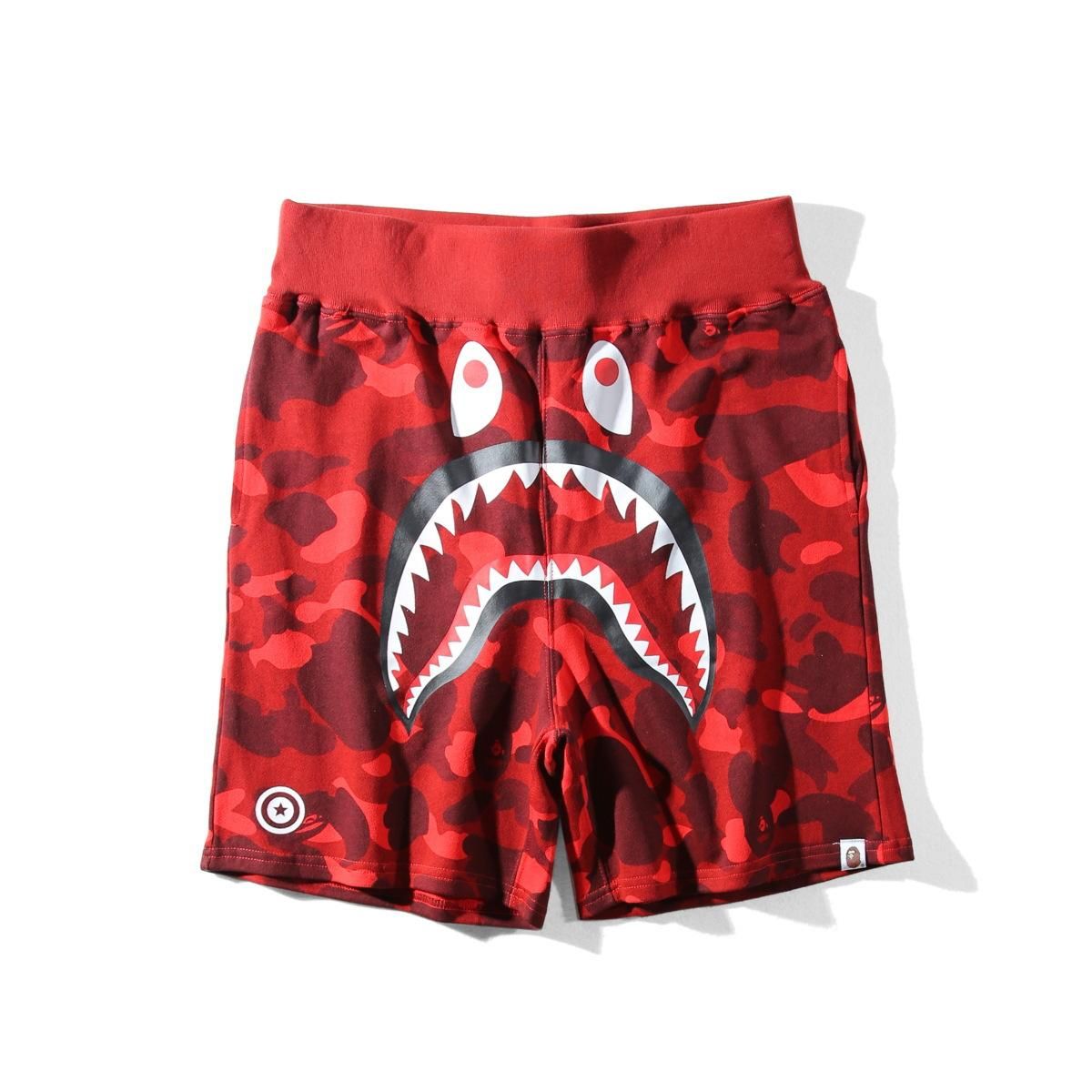 2021 Ape Shark Shorts AApe Japan Shark Jaw Shorts Camo Mens Designer