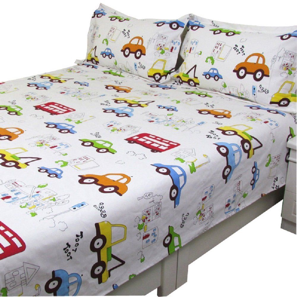 Winlife Cartoon Kids Duvet Cover Cars Bed Cover Cars Print Duvet