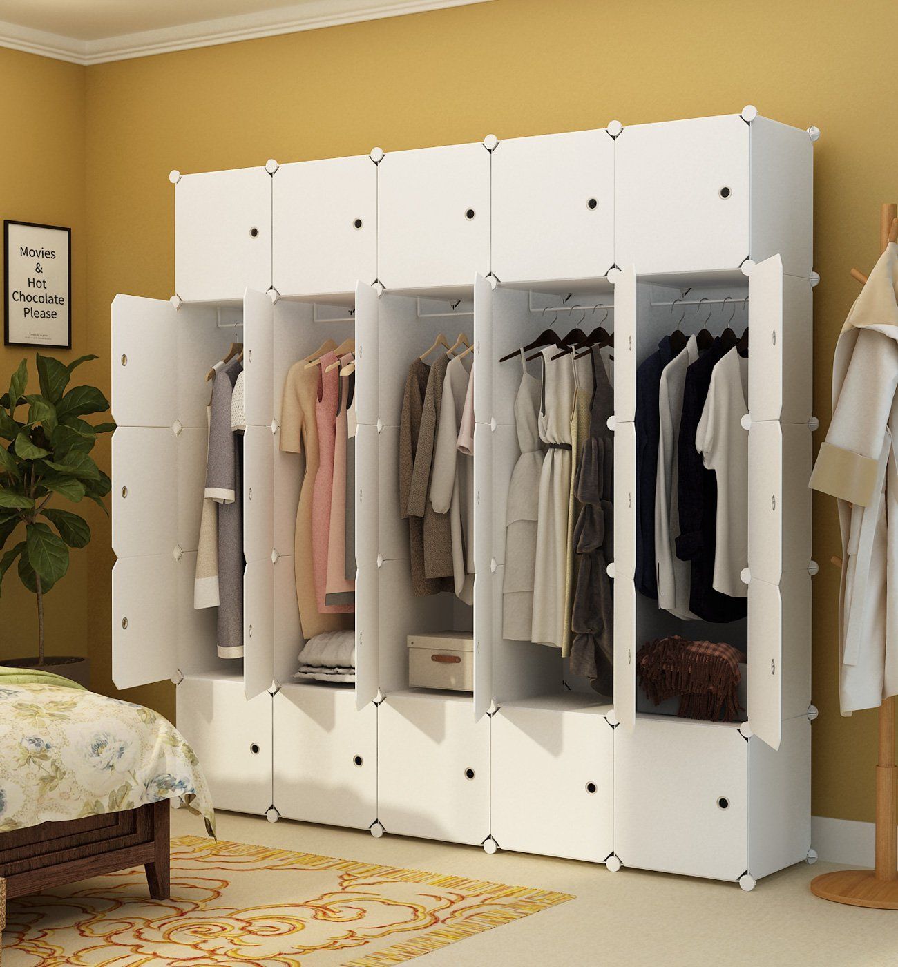 2020 Portable Wardrobe Closet For Hanging Clothes Combination