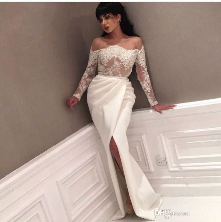 white long prom dresses 2018