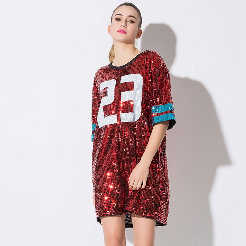 sequin tee shirt dress