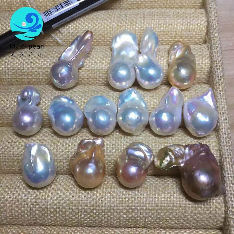 15-25 mm Real Natural Sud classique baroque blanc akoya collier de perles 36/" Énorme