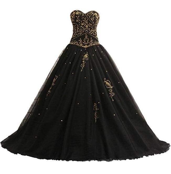 black and gold wedding gowns