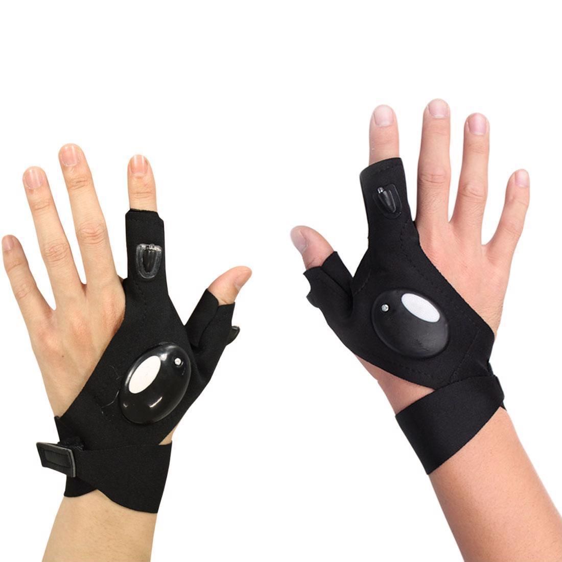 Finger Gloves w// LED Light Flashlight Tools Outdoor Gear Rescue Night Fishing
