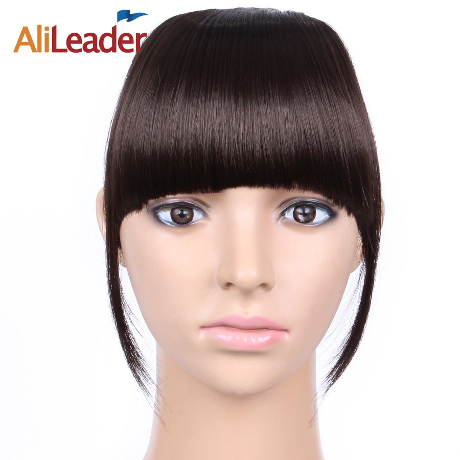 Alileader Short Striaght Neat Bangs Clip In Synthetic Hair