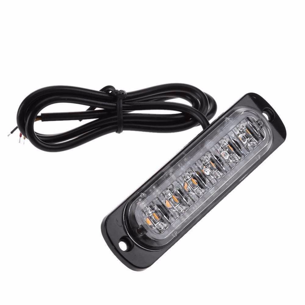 12 24V 6 LED Slim Flash Light Bar Auto Car Vehicle Light Emitting Diode