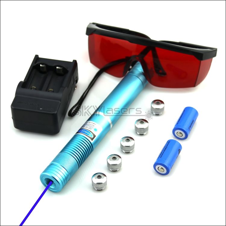 NBX4-C Adjustable Focus 450nm Blue Laser Pointer Laser Torch /& Battery /& Charger