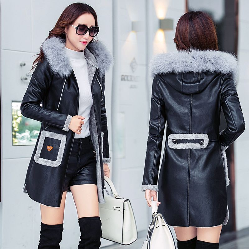 ladies winter leather jacket