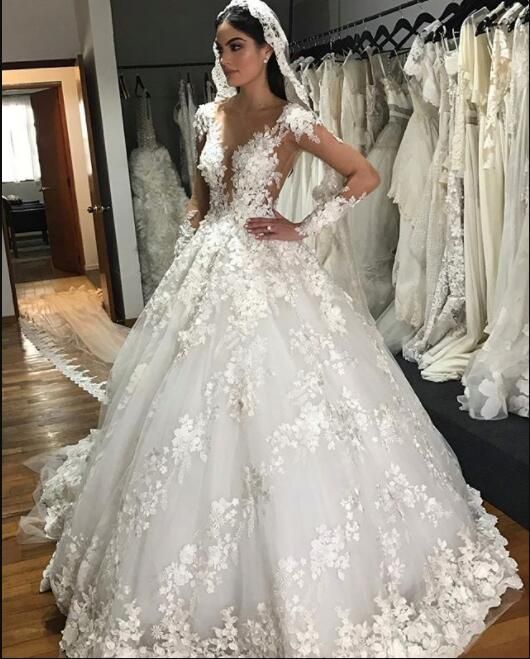 Acquistare Arabo Dubai Abiti Da Sposa Abiti Da Sposa Completo In Pizzo  Appliques Maniche Lunghe Abito Da Sposa Taglie Forti Robe De Mariee  Economico | Consegna Veloce E Qualità | DHgate Italy