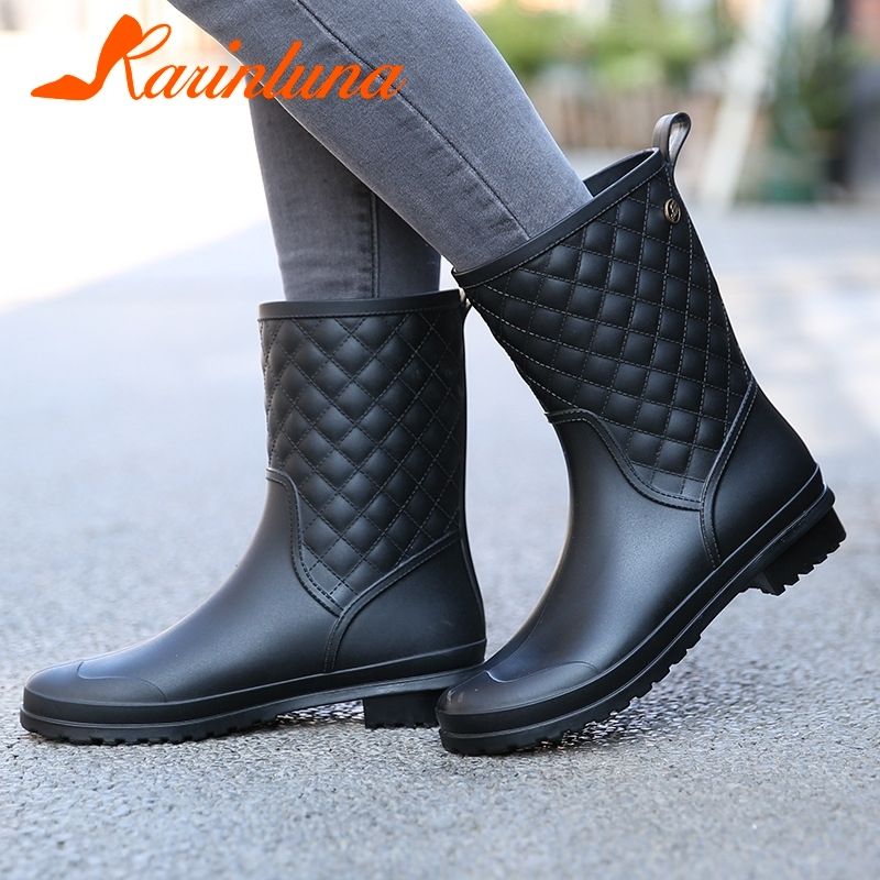 wide mid calf rain boots