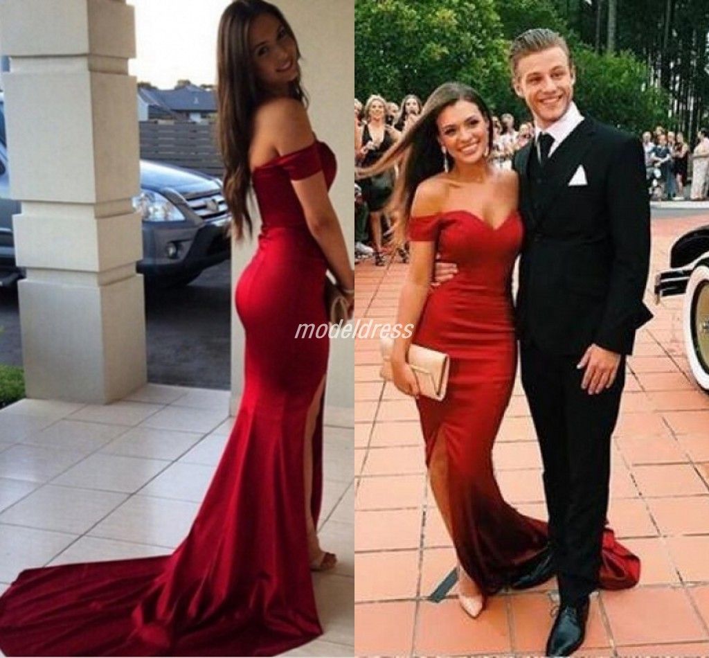 red backless formal dress