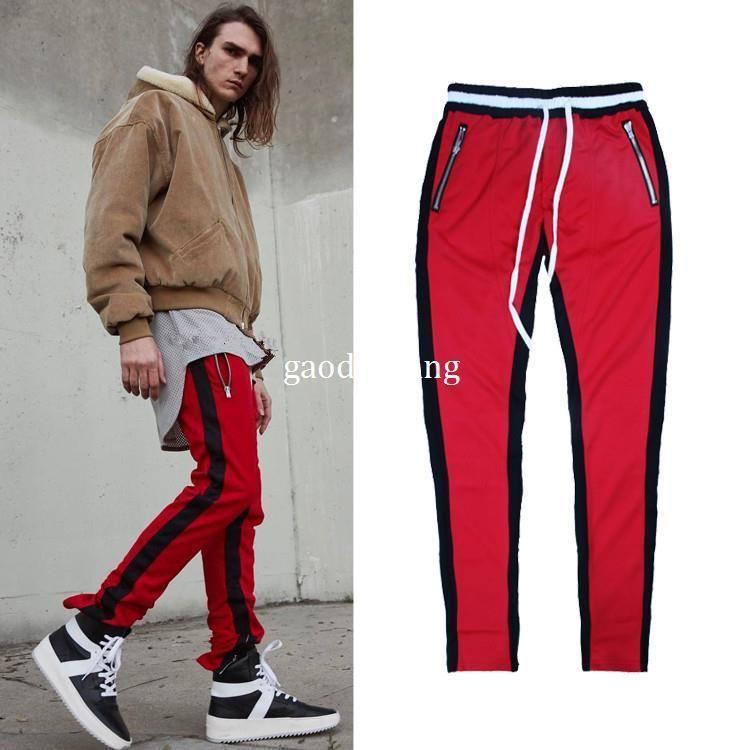 Acquista Nuovi Uomini Caldi Anni 90 Coreano Hip Hop Moda Abbigliamento Urbano Kanye West Mens Tuta Jogging Cerniera Laterale Pista Pantaloni Jogger Pantaloni Della Tuta A 32 98 Dal Guccitshirt Dhgate Com